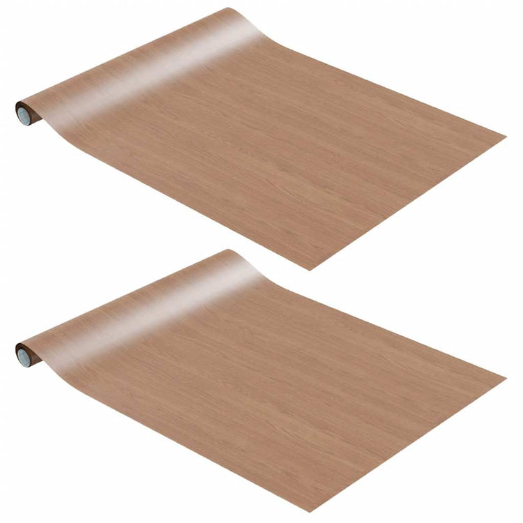 Vidaxl meubles huiles auto-adhésives 2 pcs 500x90 cm en PVC chêne léger -colored