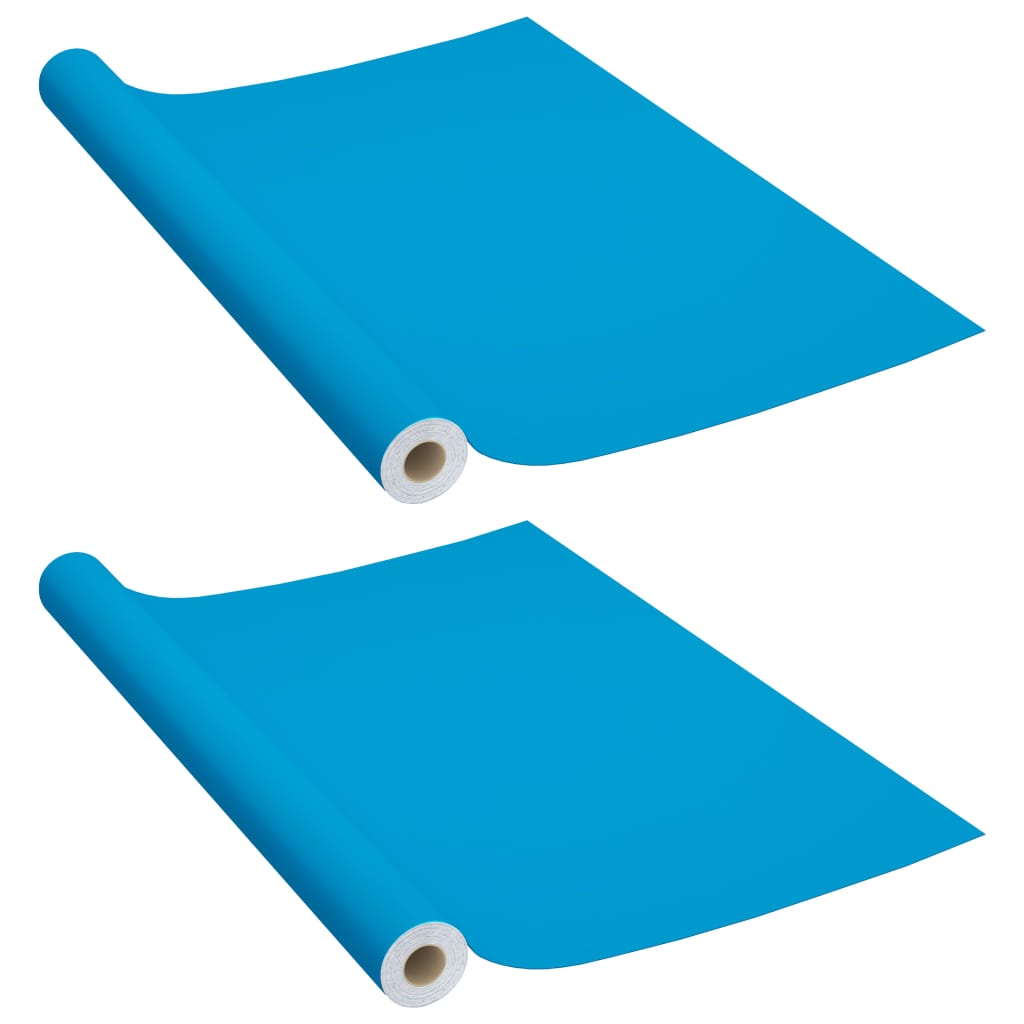 Vidaxl Meubles Huiles auto-adhésives 2 ST 500x90 cm PVC Azure Bleu