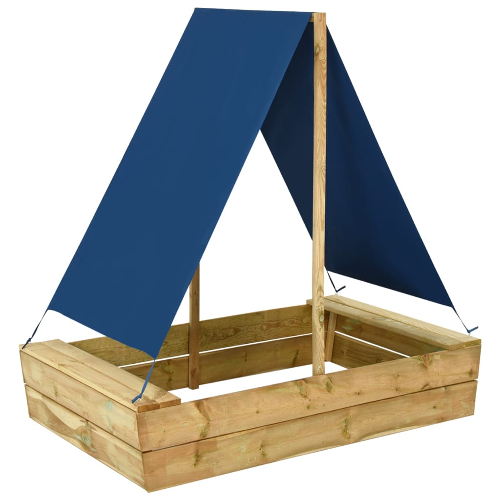 Boîte à sable Vidaxl avec toit 80x60x97,5 cm Pine imprégnée