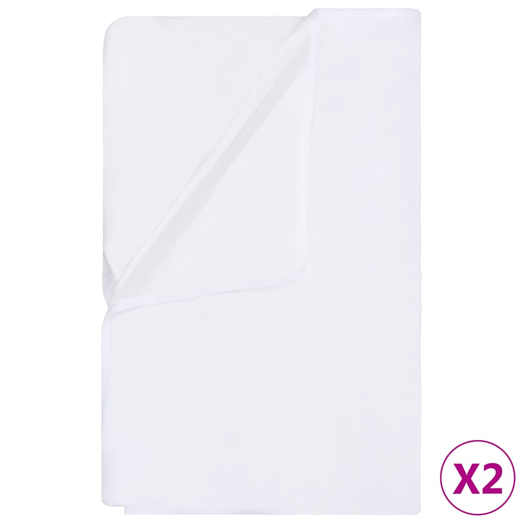 VidaXL protège-matelas 2 pcs imperméable 140x200 cm coton blanc