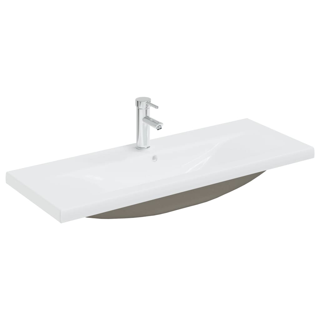 Vidaxl Built -en Wash Table avec Tap 101x39x18 cm Céramique blanc