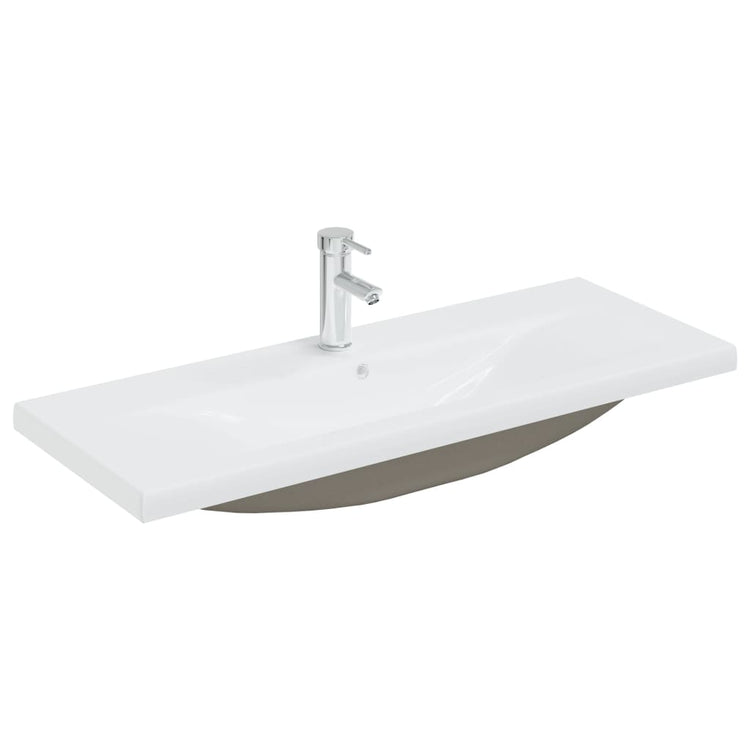Vidaxl Built -en Wash Table avec Tap 101x39x18 cm Céramique blanc