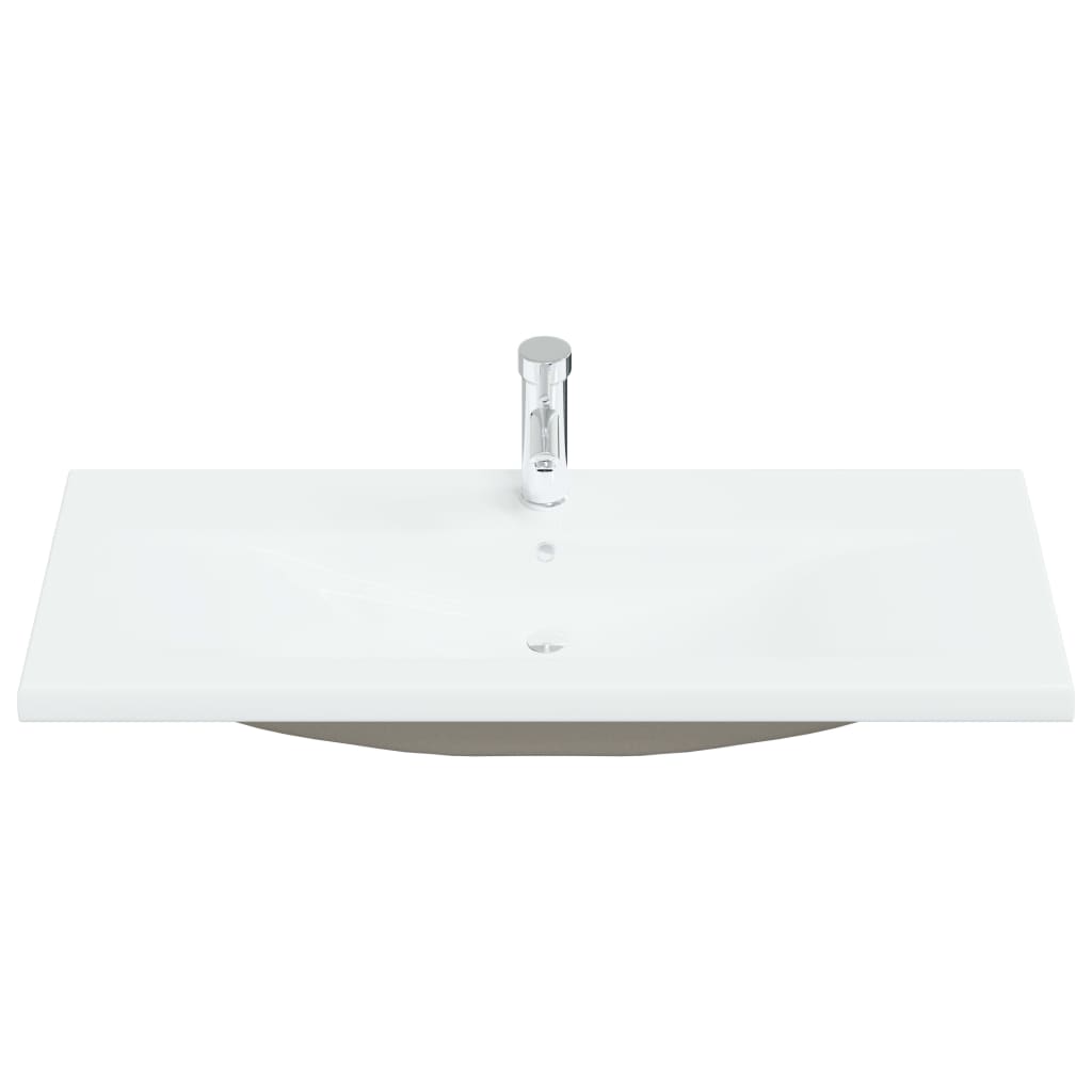 Vidaxl Built -en Wash Table avec Tap 101x39x18 cm Céramique blanc