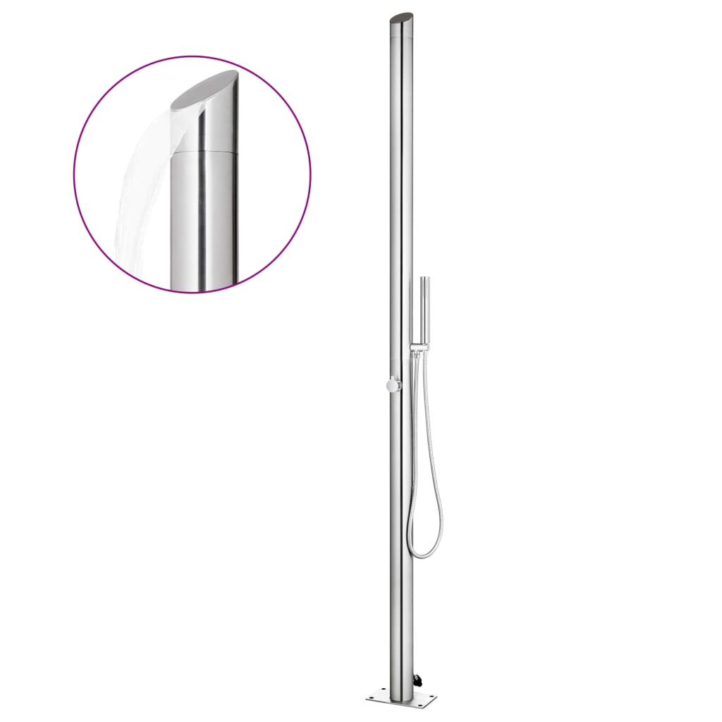 Vidaxl Douche extérieure 220 cm en acier inoxydable