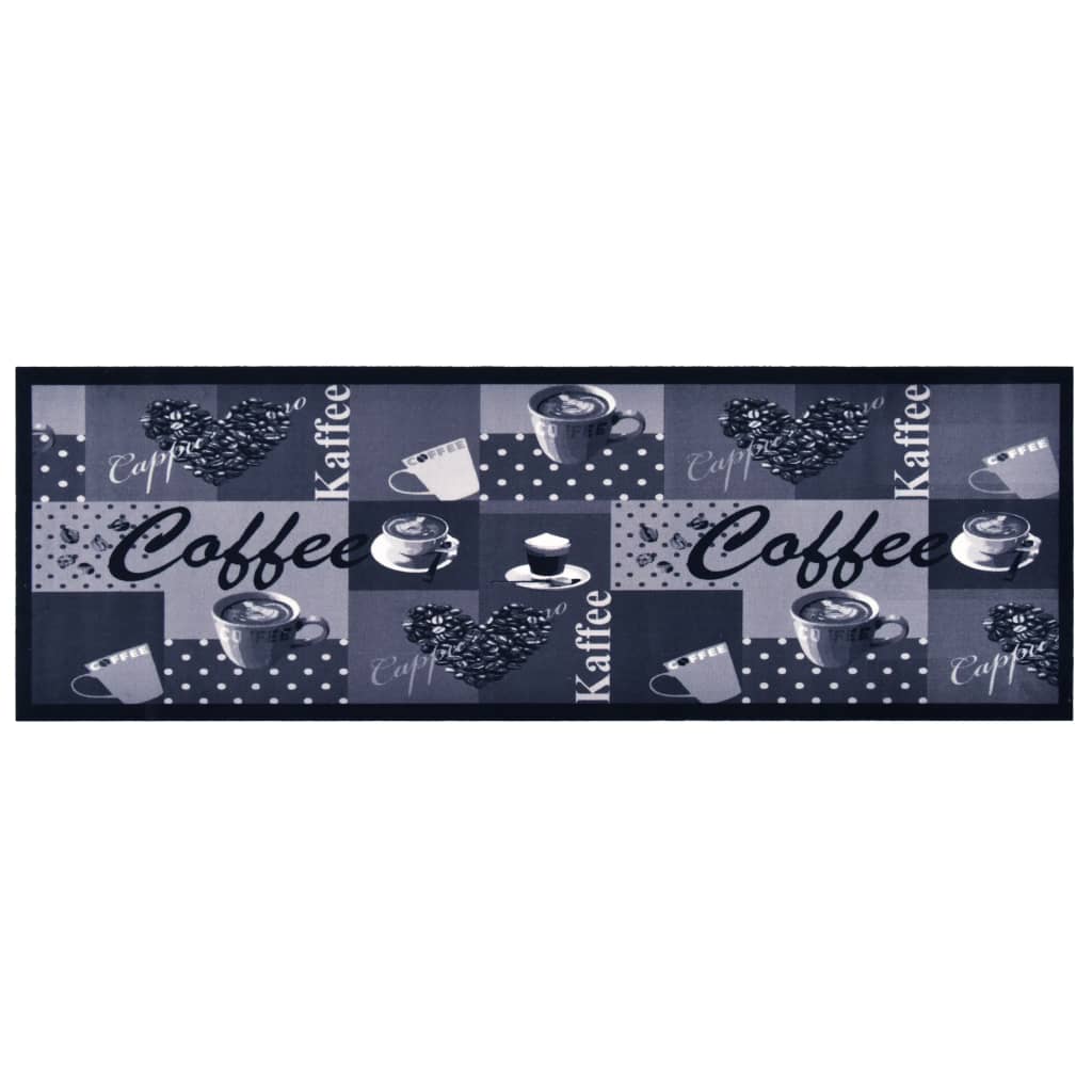 Vidaxl Cuisine Mat Café lavable 45x150 cm bleu