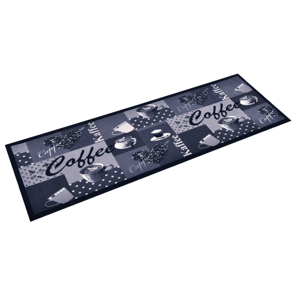 Vidaxl Cuisine Mat Café lavable 45x150 cm bleu