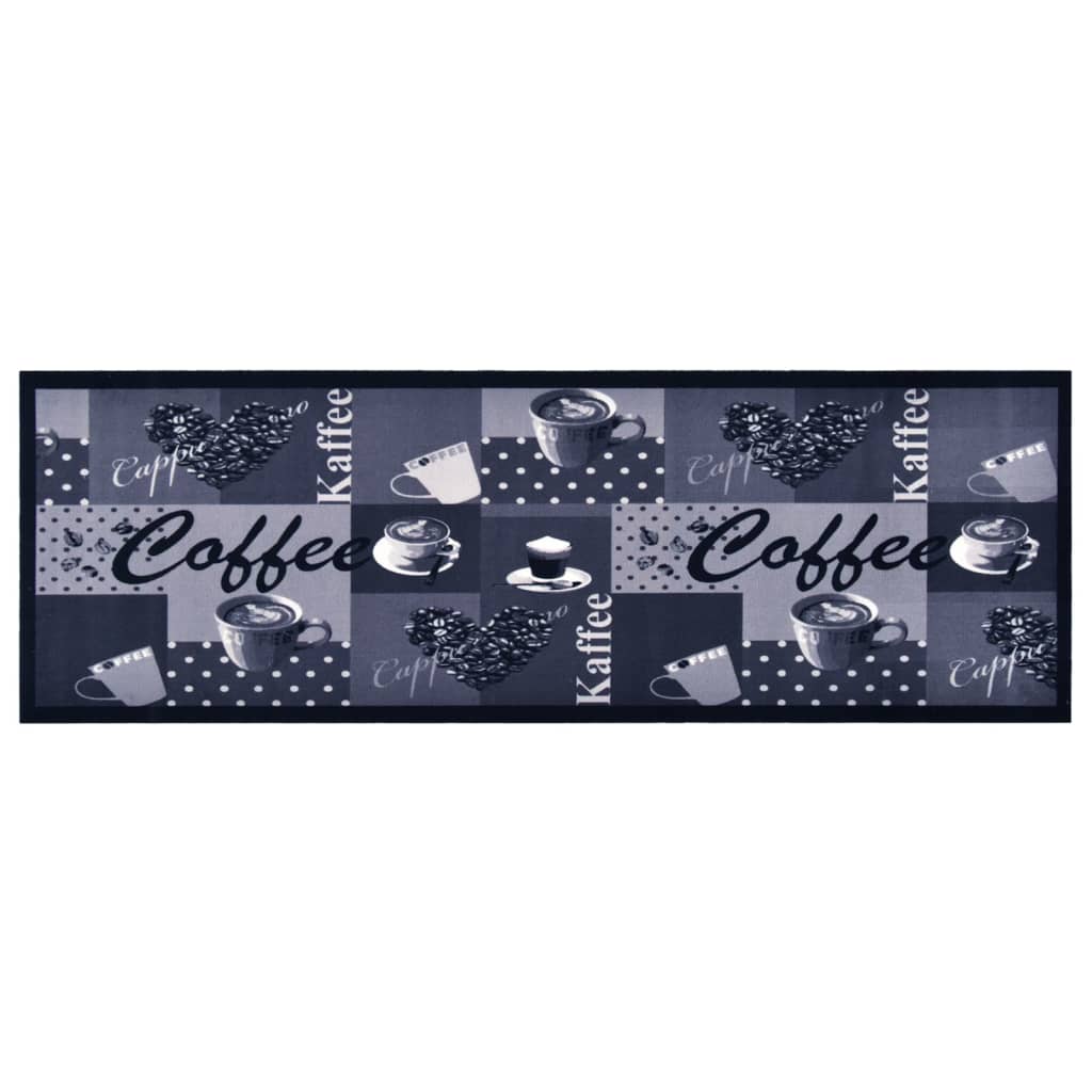 Vidaxl Cuisine Mat Café lavable 60x300 cm bleu