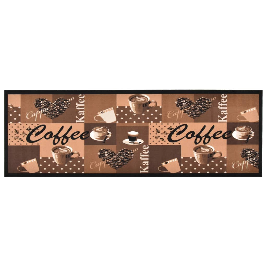 Vidaxl Cuisine Mat Café lavable 60x180 cm marron