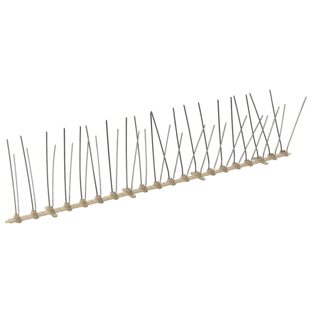 Vidaxl épingles oiseaux et pigeons à 4 rangées 20 pcs 10 m plastique