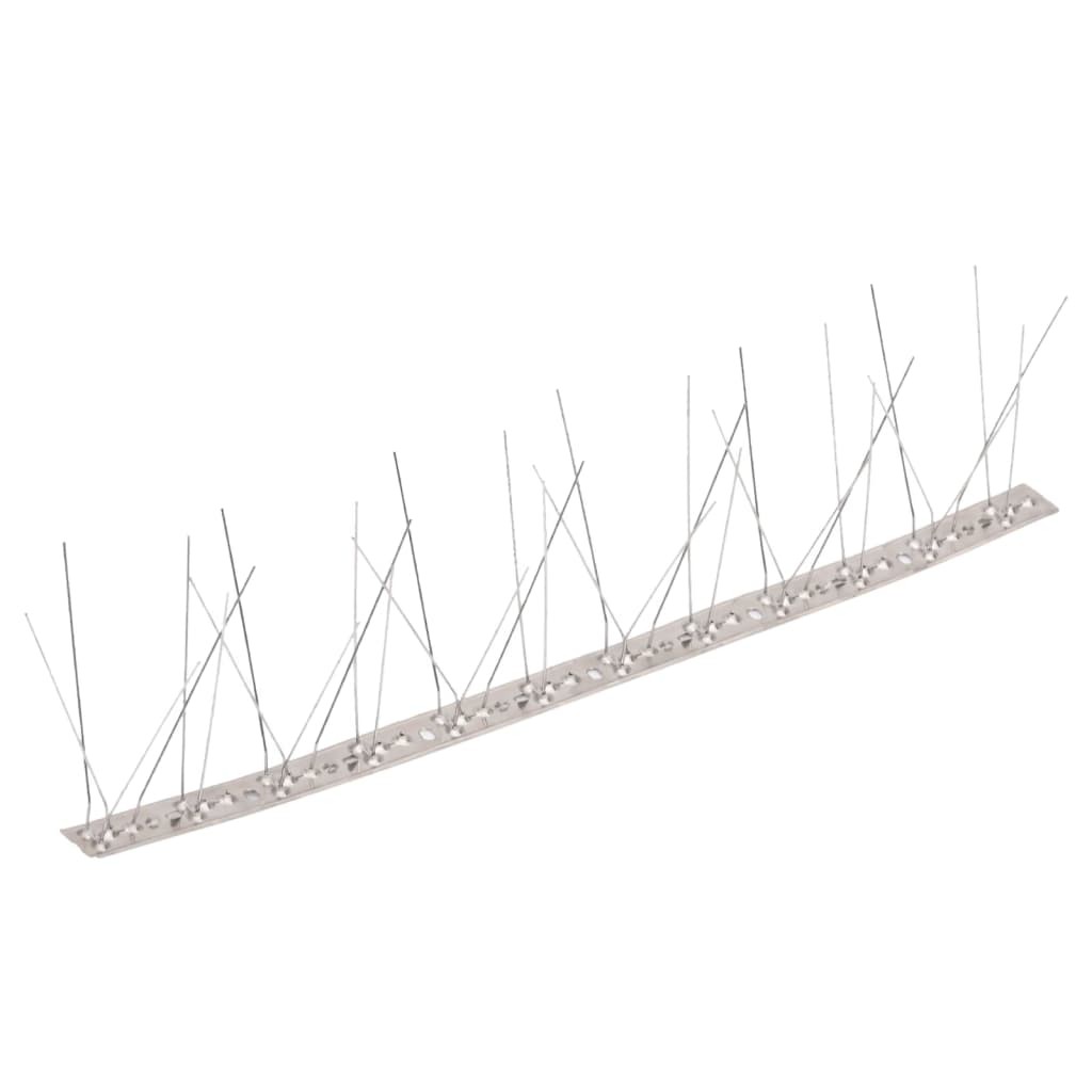 Vidaxl épingles oiseaux et pigeons à 5 rangées 10 pcs 5 m inox