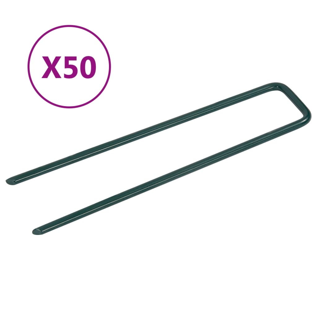 Vidaxl Artificial Grass Pegs 50 PC Fer en U.