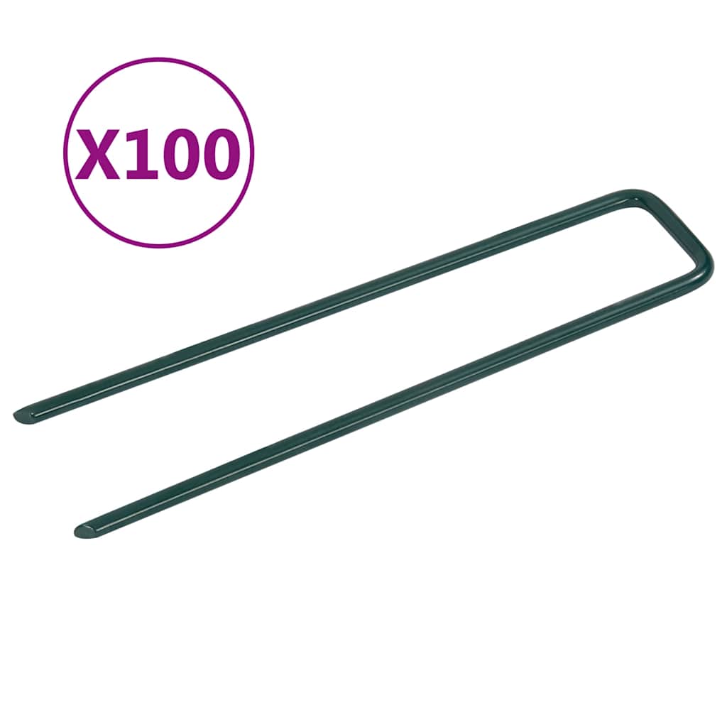 Vidaxl artificiel-graminement Pennies 100 PC Fer en forme de U