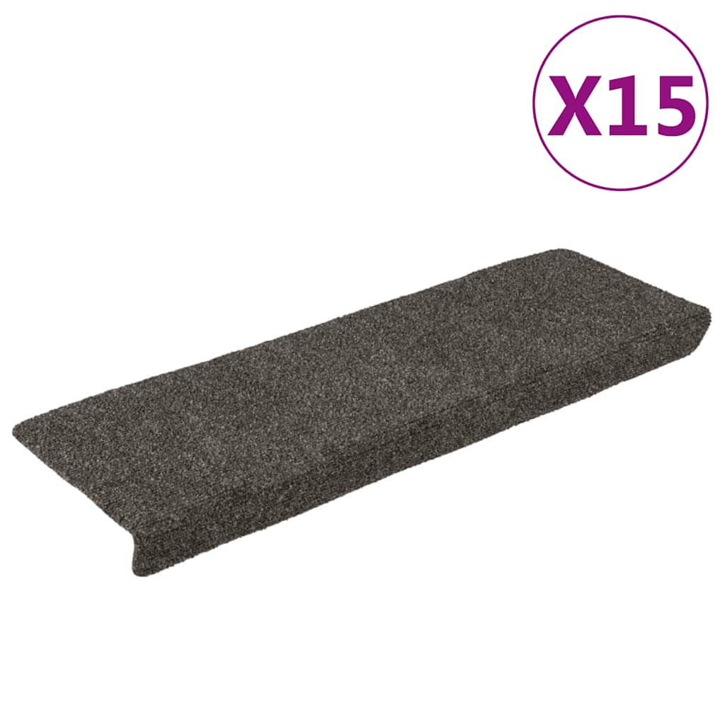 Vidaxl Stair tapis 5 pcs 65x21x4 cm aiguille en feutre anthracite -colored