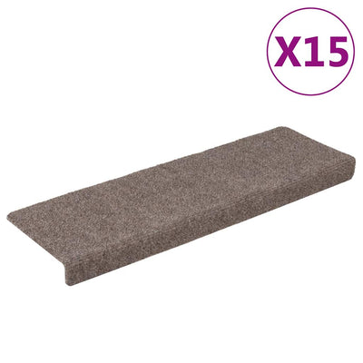 Vidaxl Stair Mats 15 st 65x21x4 cm à l'aiguille crème -colored