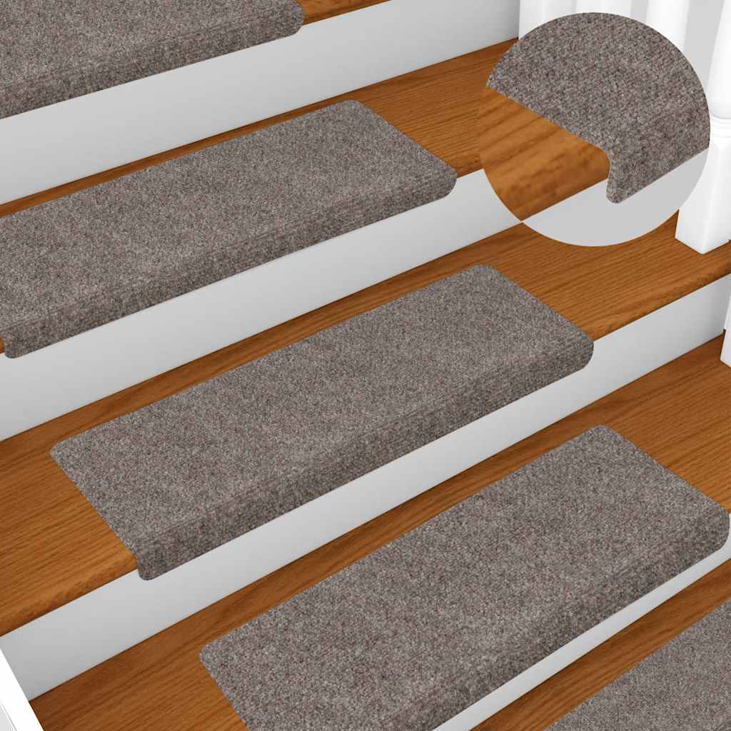 Vidaxl Stair Mats 15 st 65x21x4 cm à l'aiguille crème -colored