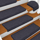 Vidaxl Mats d'escalier 15 st 65x21x4 cm gris et bleu