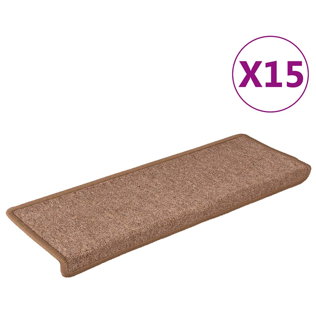 Mattes d'escalier Vidaxl 15 ST 65X21X4 CM BRUN