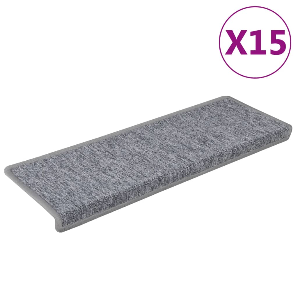 Mattes d'escalier Vidaxl 15 st 65x21x4 cm blanc et gris