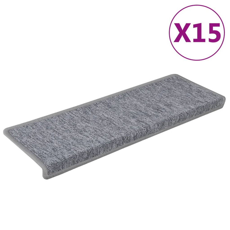 Mattes d'escalier Vidaxl 15 st 65x21x4 cm blanc et gris