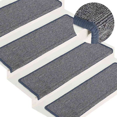 Vidaxl Mats d'escalier 15 ST 65X21X4 cm violet et bleu