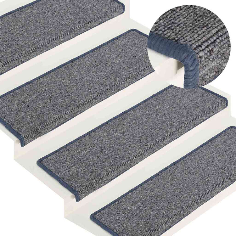 Vidaxl Mats d'escalier 15 ST 65X21X4 cm violet et bleu