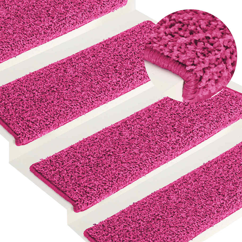 Mattes d'escalier Vidaxl 15 st 65x21x4 cm rose