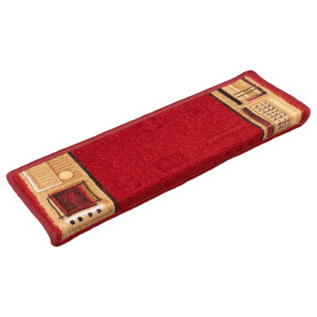 Vidaxl Stair Mats auto-adhésif 15 ST 65x21x4 cm rouge
