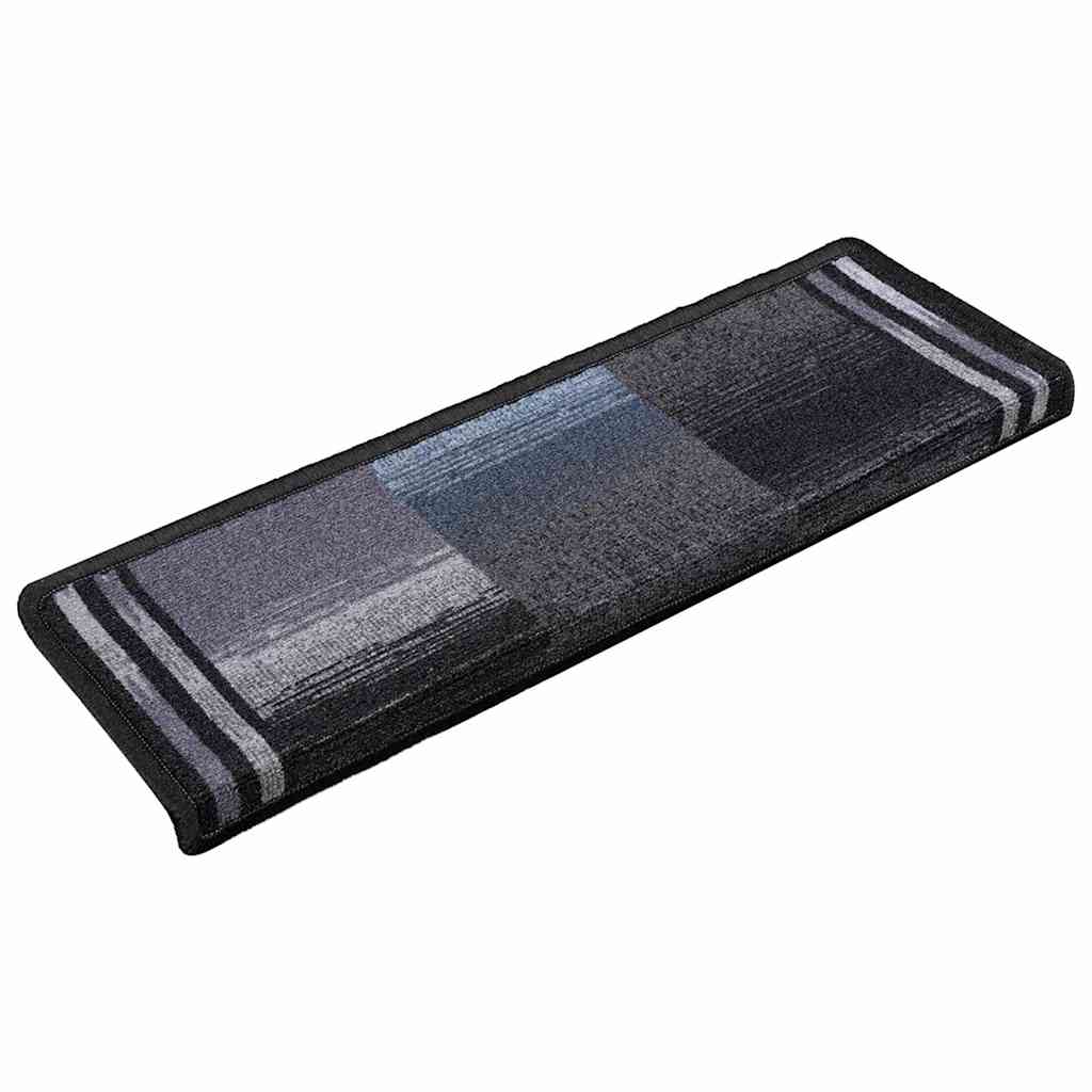 Vidaxl Mat à escalier auto-adhésif 15 ST 65x21x4 cm noir et gris
