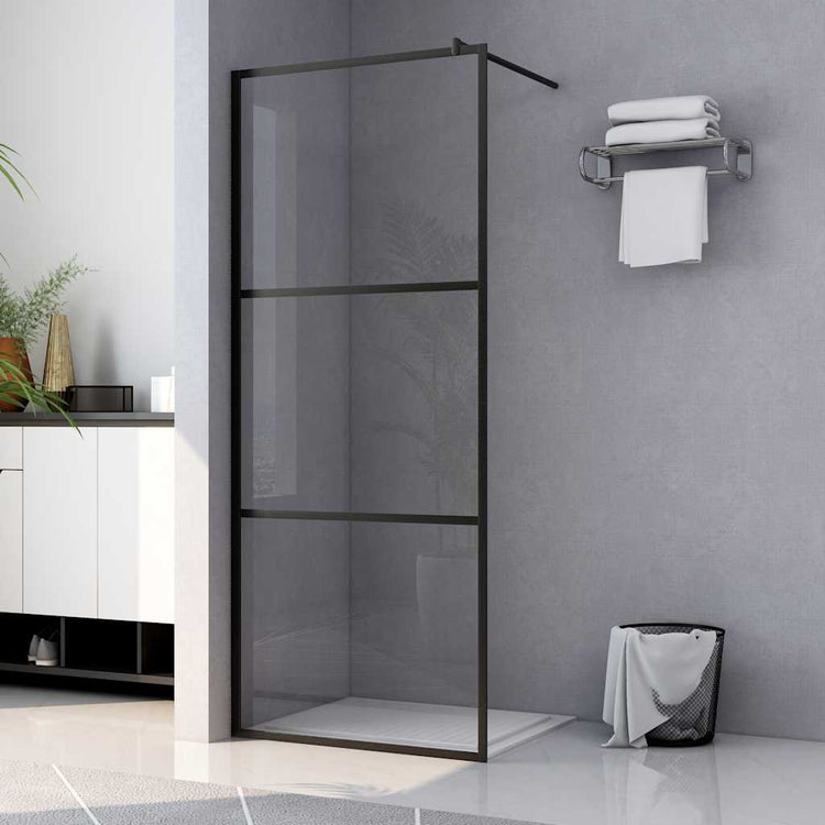 Vidaxl Walk-In Muron de douche transparente 80x195 cm ESG VERRE NOIR