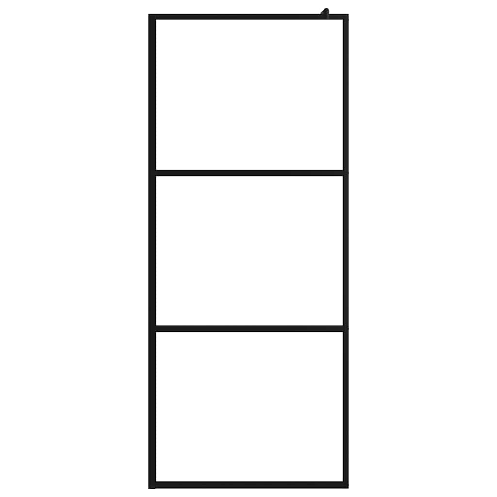 Vidaxl Walk-In Mur de douche transparent 100x195 cm Esg Verre noir