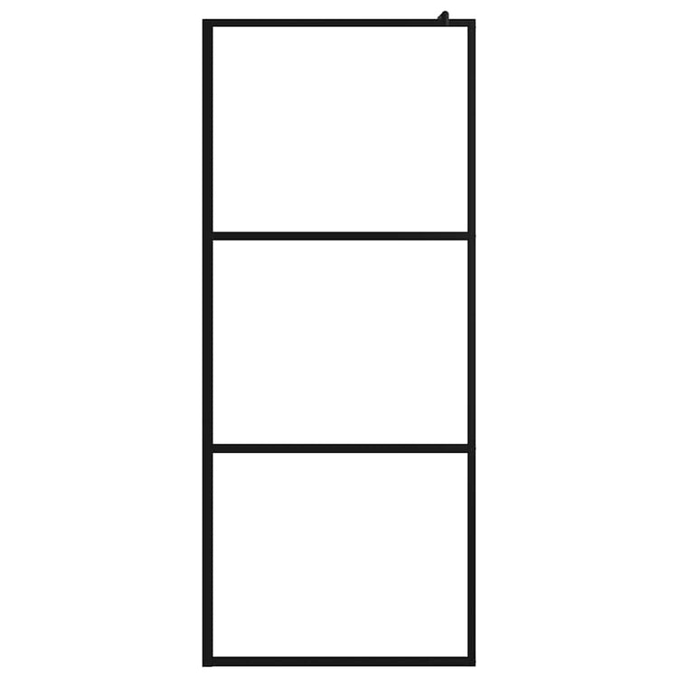Vidaxl Walk-In Mur de douche transparent 100x195 cm Esg Verre noir