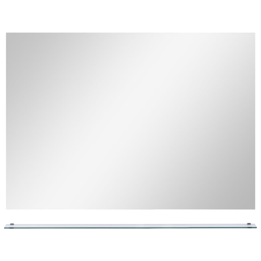 Miroir mural Vidaxl avec étagère 80x60 cm Verre durcie