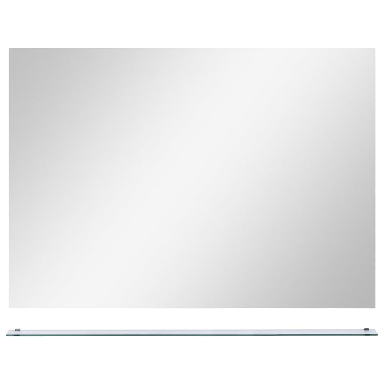 Miroir mural Vidaxl avec étagère 80x60 cm Verre durcie