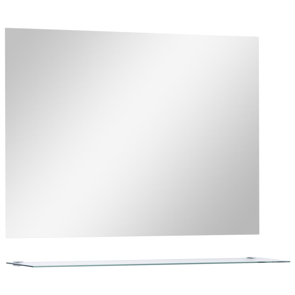 Miroir mural Vidaxl avec étagère 80x60 cm Verre durcie