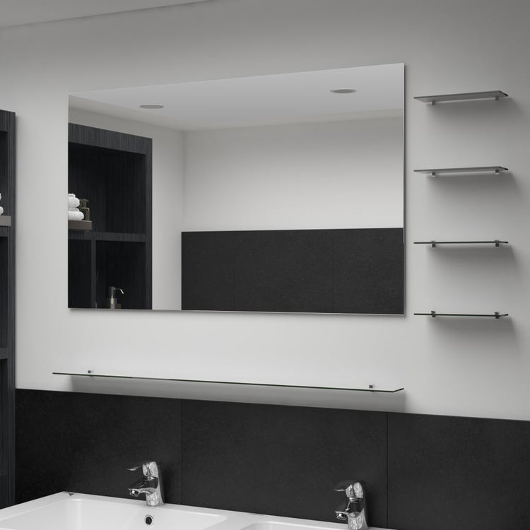 Miroir mural vidaxl avec 5 étagères 100x60 cm de couleur argentée