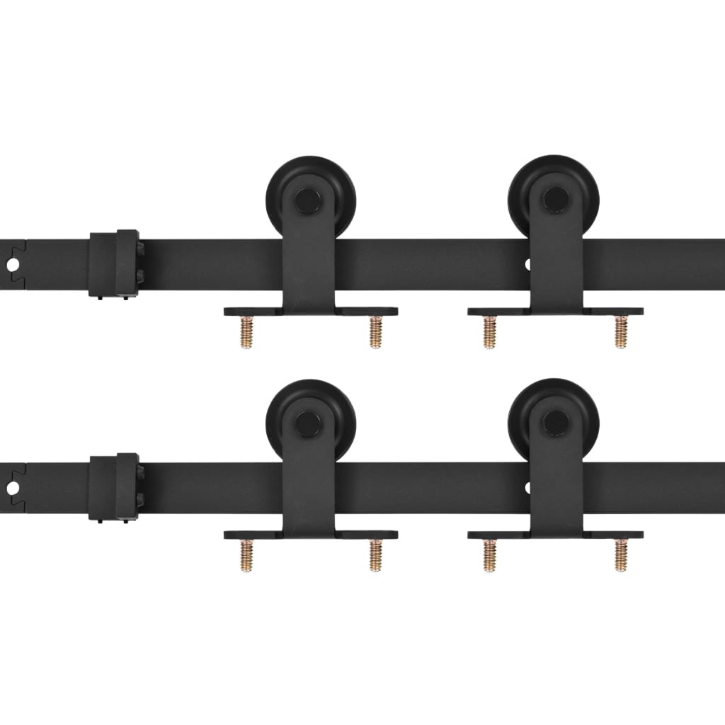 Ensembles de pâte Vidaxl pour la porte coulissante 2 st 183 cm en acier noir