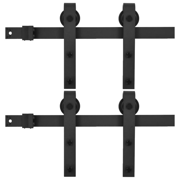 Ensembles de matériel Vidaxl pour les portes coulissantes 2 st 200 cm en acier noir