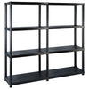 Rack de stockage Vidaxl 4 couches 122x30.5x130 cm Noir en plastique