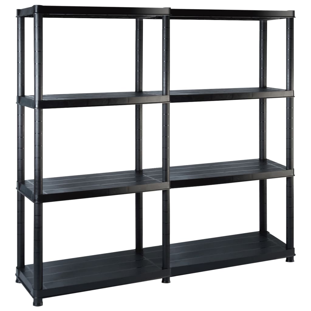 Rack de stockage Vidaxl 4 couches 122x30.5x130 cm Noir en plastique