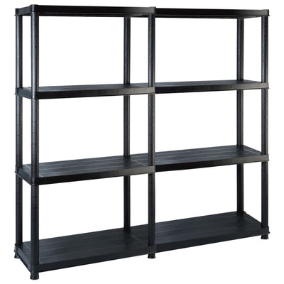 Rack de stockage Vidaxl 4 couches 122x30.5x130 cm Noir en plastique