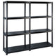 Rack de stockage Vidaxl 4 couches 122x30.5x130 cm Noir en plastique