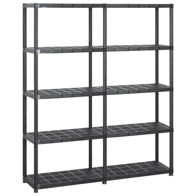 Rack de stockage Vidaxl 5 couches 142x38x170 cm Noir en plastique