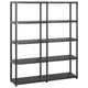 Rack de stockage Vidaxl 5 couches 142x38x170 cm Noir en plastique