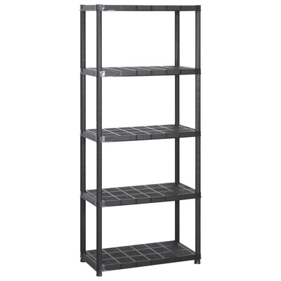 Rack de stockage Vidaxl 5 couches 142x38x170 cm Noir en plastique