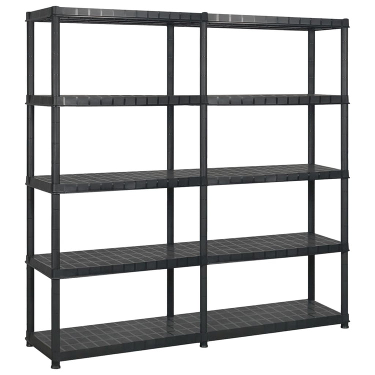 Rack de stockage Vidaxl 5 couches 170x40x185 cm en plastique noir