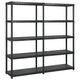 Rack de stockage Vidaxl 5 couches 170x40x185 cm en plastique noir