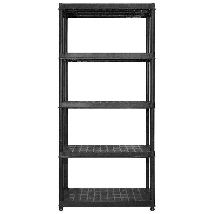 Rack de stockage Vidaxl 5 couches 170x40x185 cm en plastique noir