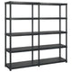 Rack de stockage Vidaxl 5 couches 183x45.7x185 cm Plastique noir