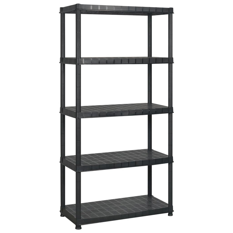 Rack de stockage Vidaxl 5 couches 183x45.7x185 cm Plastique noir