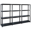 Rack de stockage Vidaxl 4 couches 183x30.5x130 cm Plastique noir